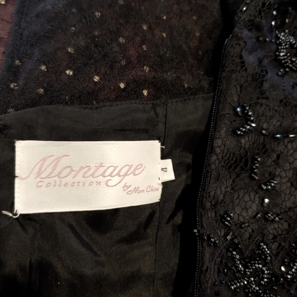 Montage by Mon Cheri Black Beaded Gown - Picture 6 of 16